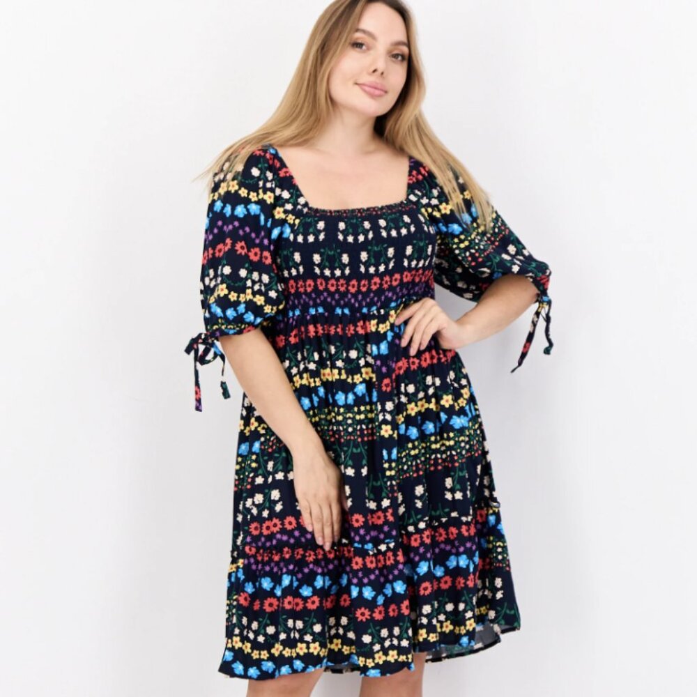 Marissa Olivia Women's Multicolor Floral Print Midi Dress Size 3X NWT